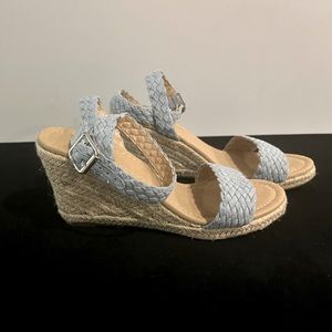 Catherine Malandrino Beesie Blue Braided Sandal/Wedge | Size 8